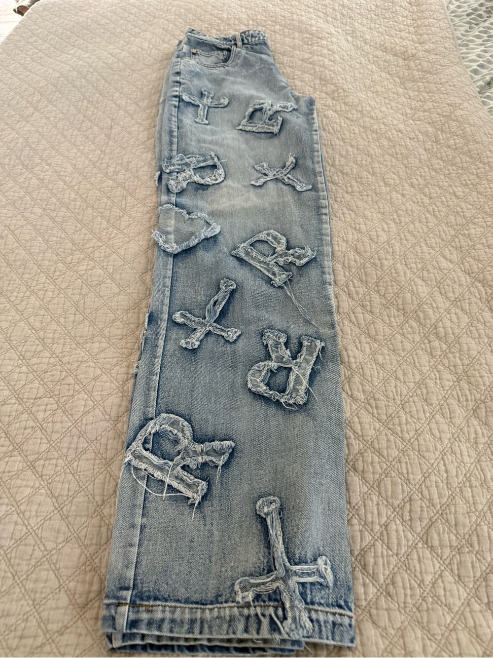 Racer Worldwide Iconic Distressed Patchwork Jeans - Size 30 (M)